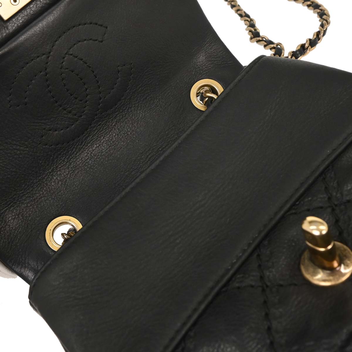 Chanel Black Calfskin Mini Classic Square Flap Bag