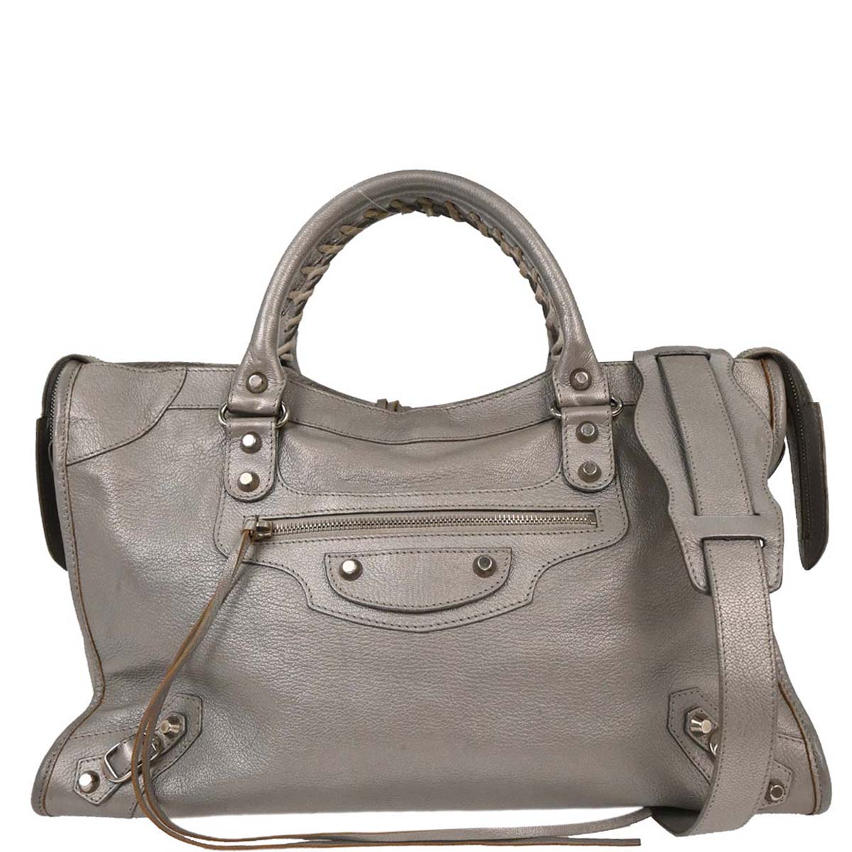 Balenciaga Silver The City Handbag