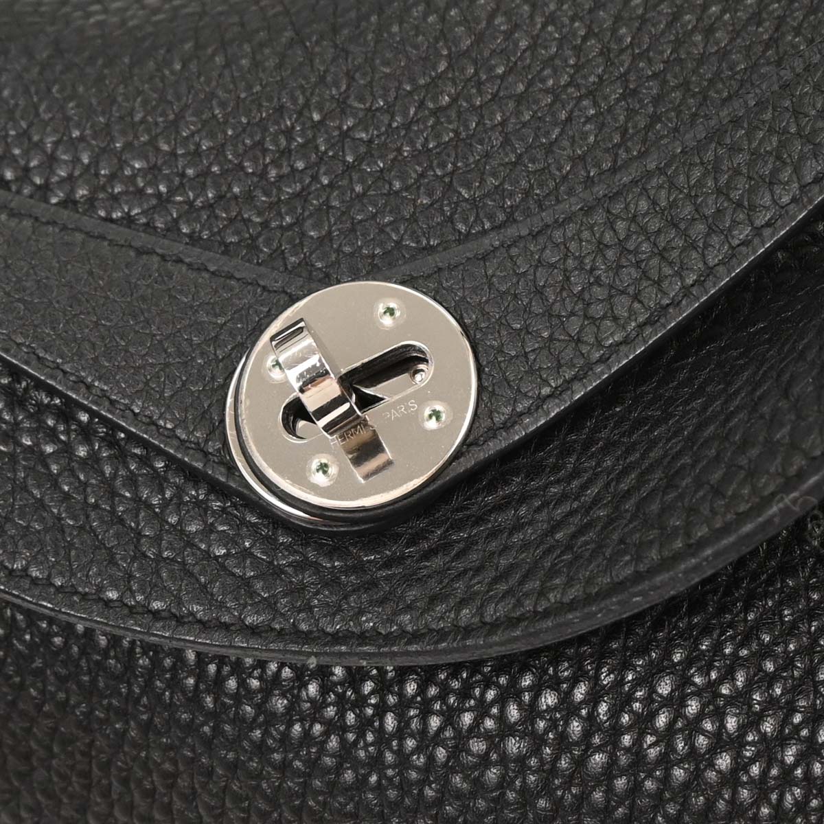Hermes Black Taurillon Clemence Lindy 26 Shoulder Bag