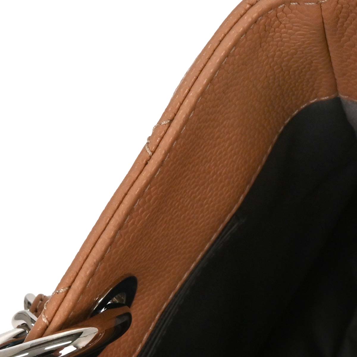 Chanel Pink Beige Caviar Grand Shopping Tote GST Chain Handbag