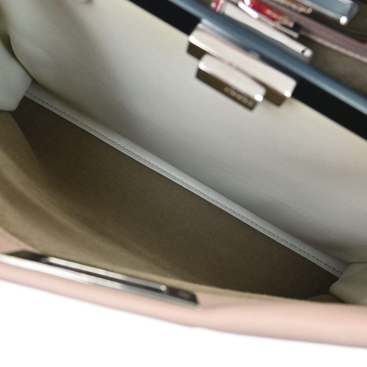 Fendi Light Pink Leather Peekaboo 2way Shoulder Handbag