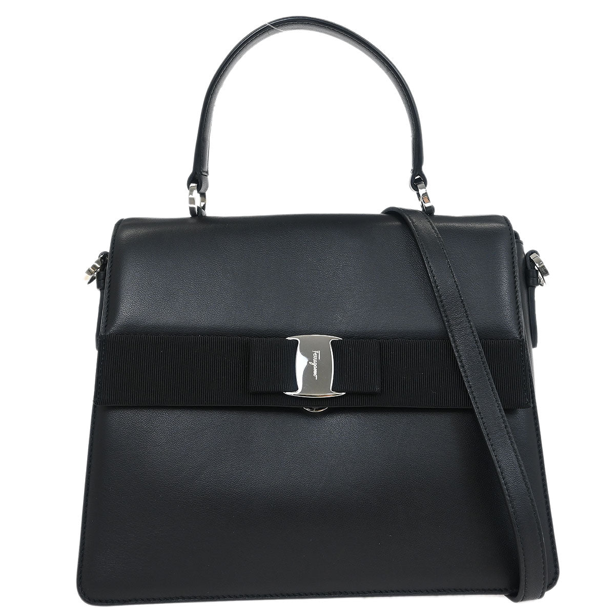 Salvatore Ferragamo Black Vara 2way Shoulder Handbag