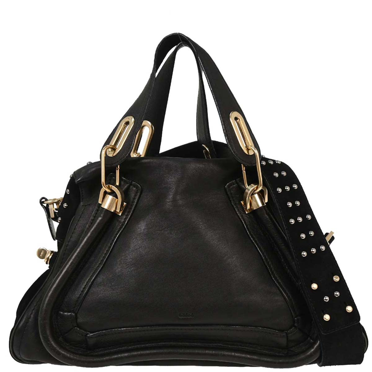 Chloe Black Suede Paraty 2way Shoulder Handbag