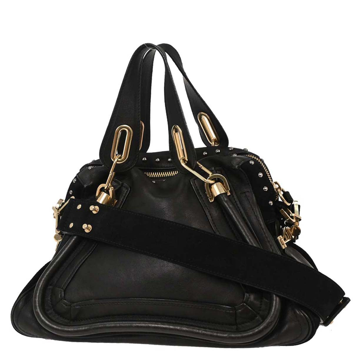 Chloe Black Suede Paraty 2way Shoulder Handbag