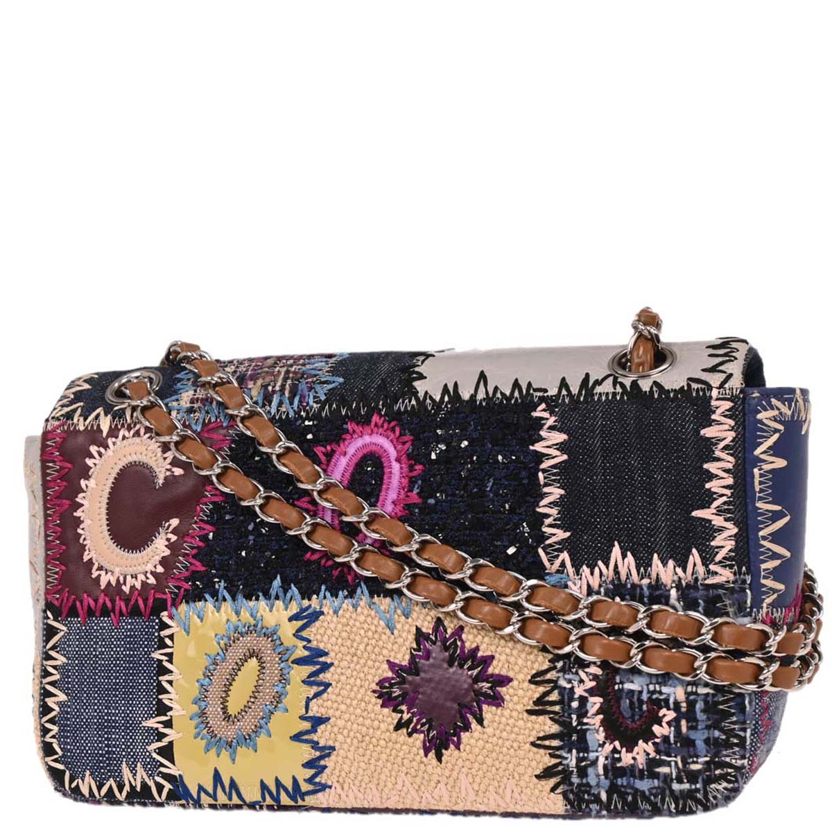 Chanel 2012 Multicolor Patchwork Single Flap Shoulder Bag