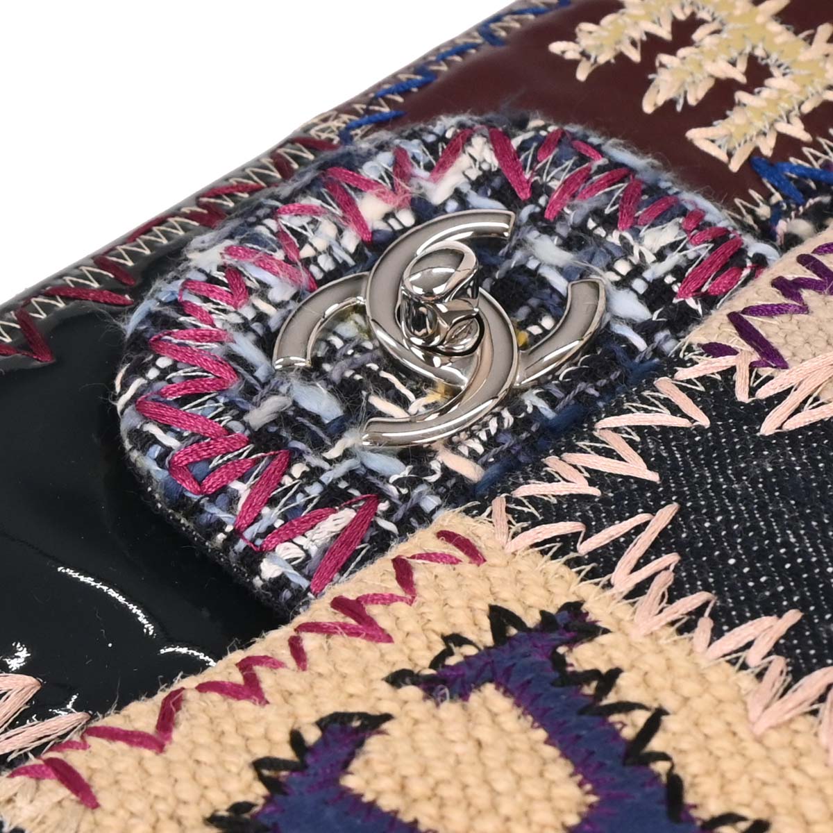 Chanel 2012 Multicolor Patchwork Single Flap Shoulder Bag