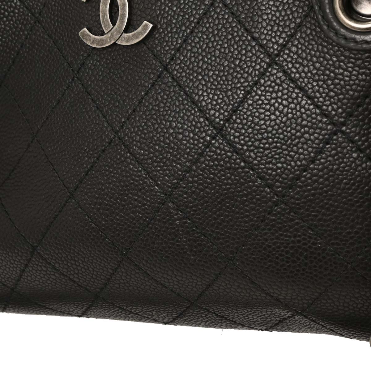 Chanel Black Caviar Urban Shopping Tote 2way Shoulder Handbag