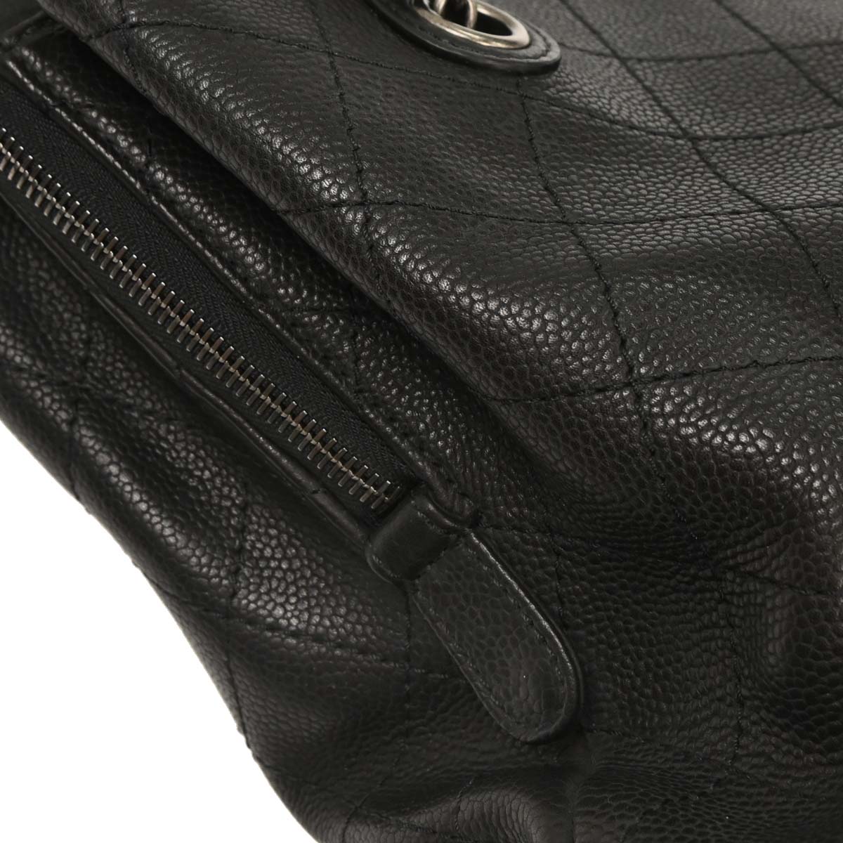 Chanel Black Caviar Urban Shopping Tote 2way Shoulder Handbag
