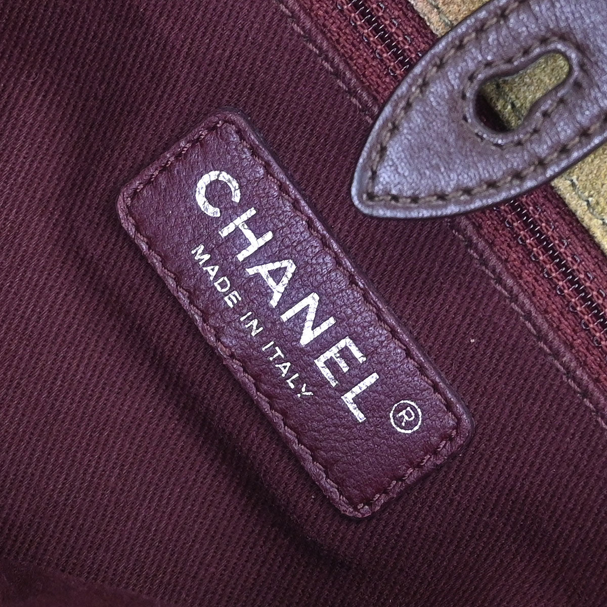 Chanel Khaki Canvas Graffiti On The Pavements Shoulder Bag