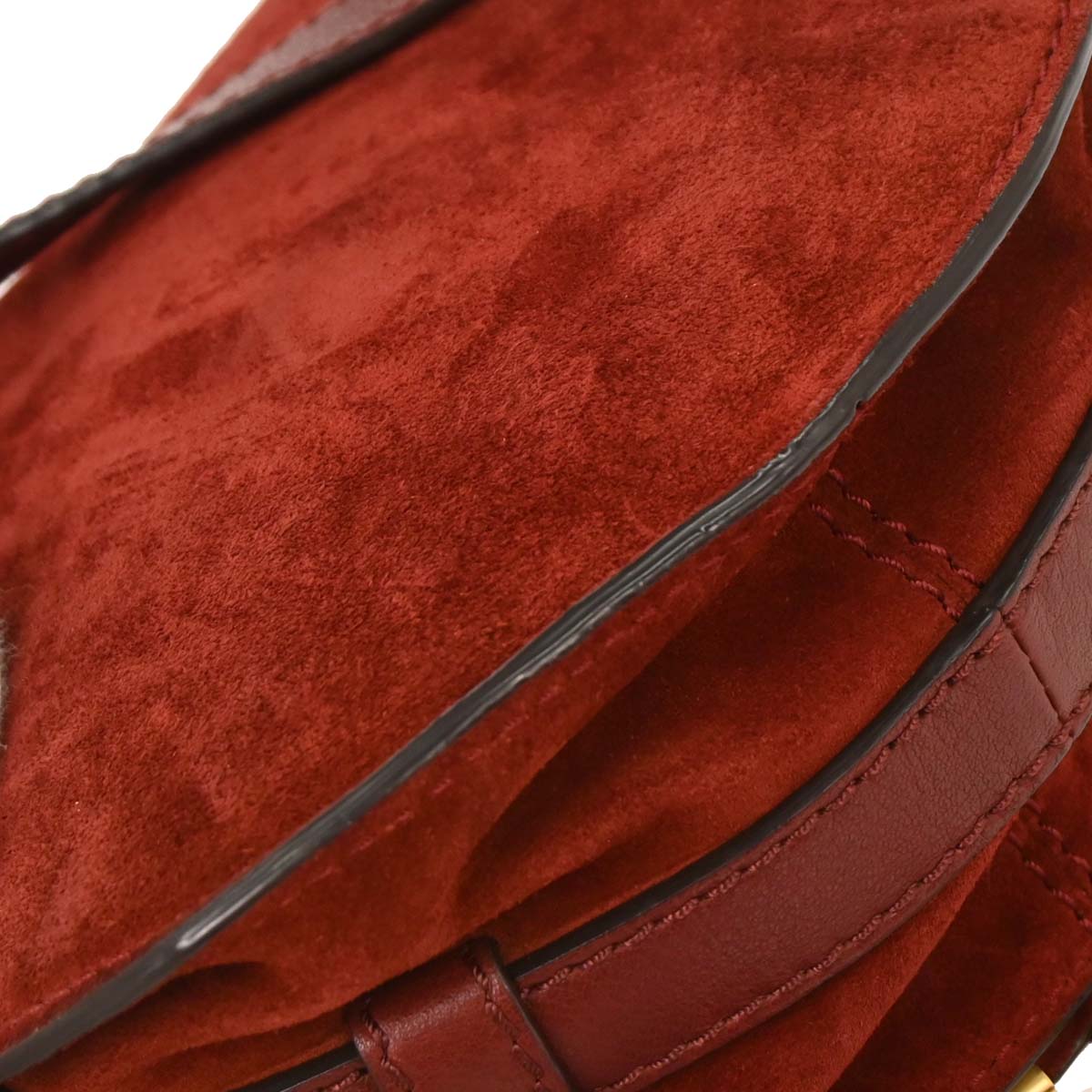 Chloe Bordeaux Suede Marcie Crossbody Bag