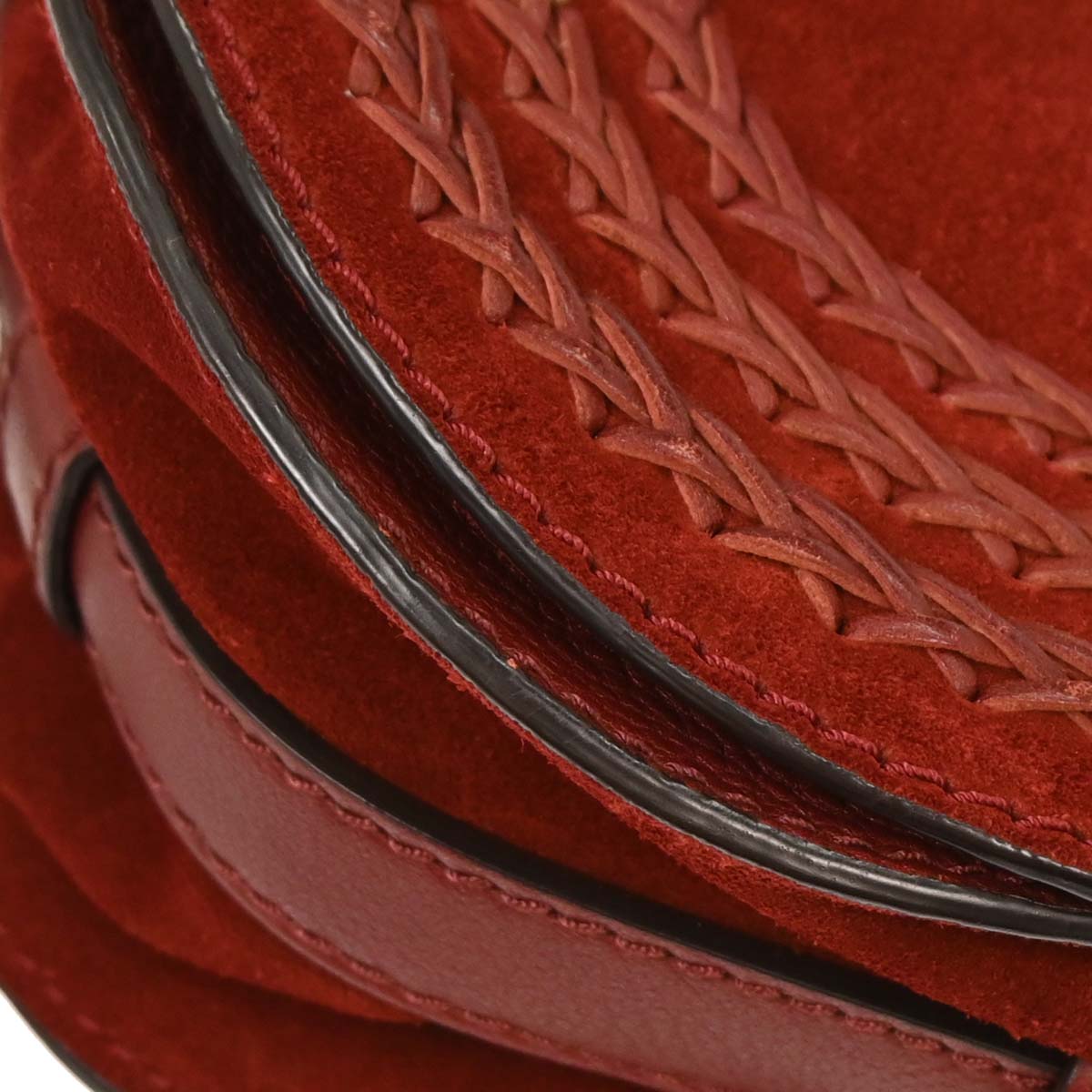 Chloe Bordeaux Suede Marcie Crossbody Bag