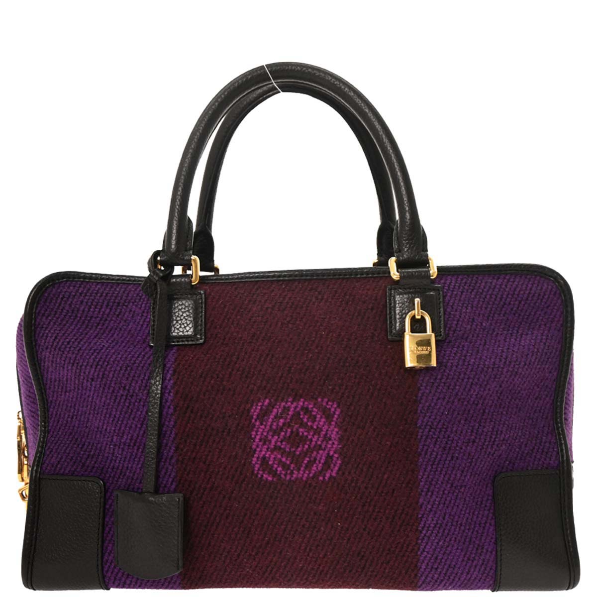 Loewe Purple Black Wool Amazona 36 Handbag