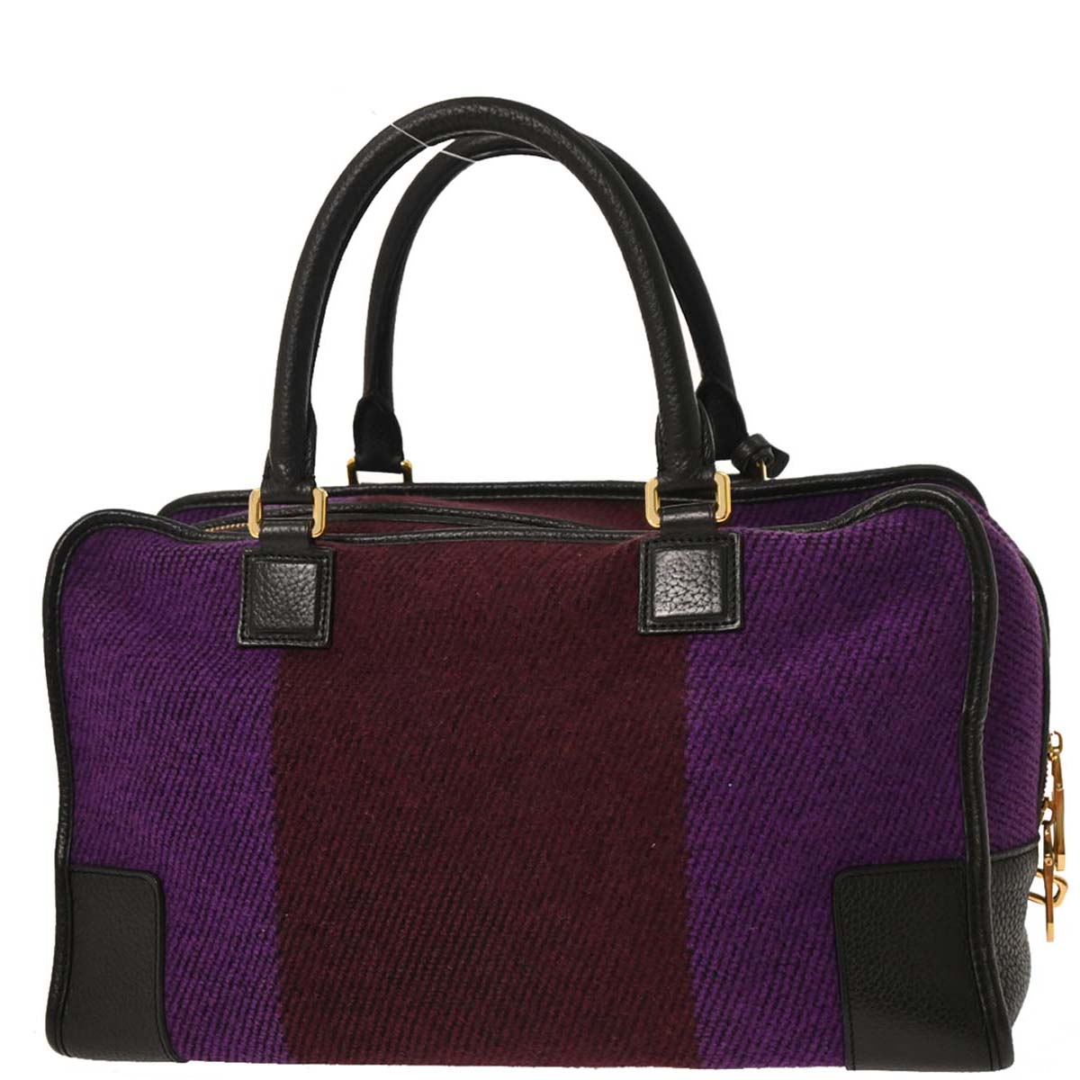 Loewe Purple Black Wool Amazona 36 Handbag