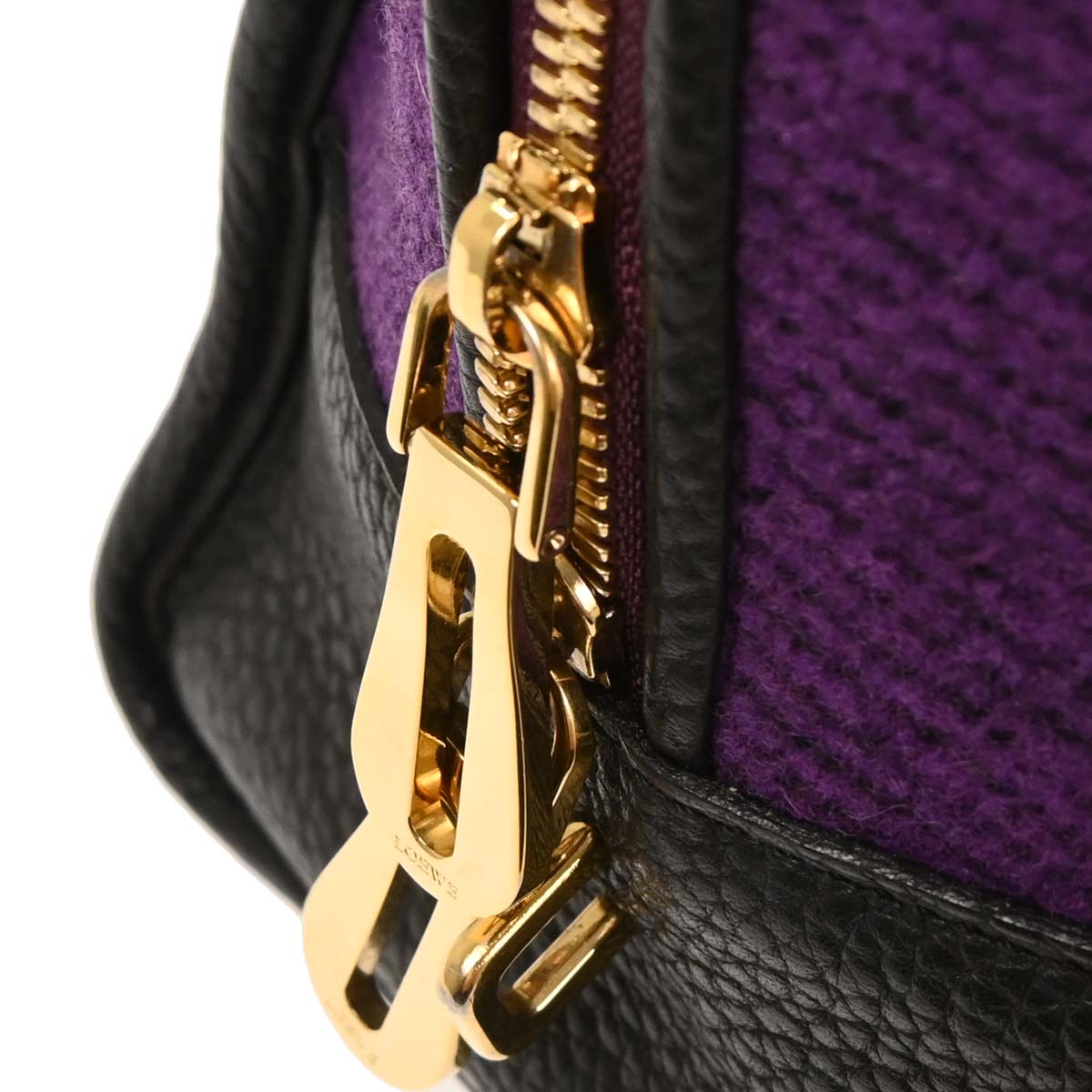 Loewe Purple Black Wool Amazona 36 Handbag