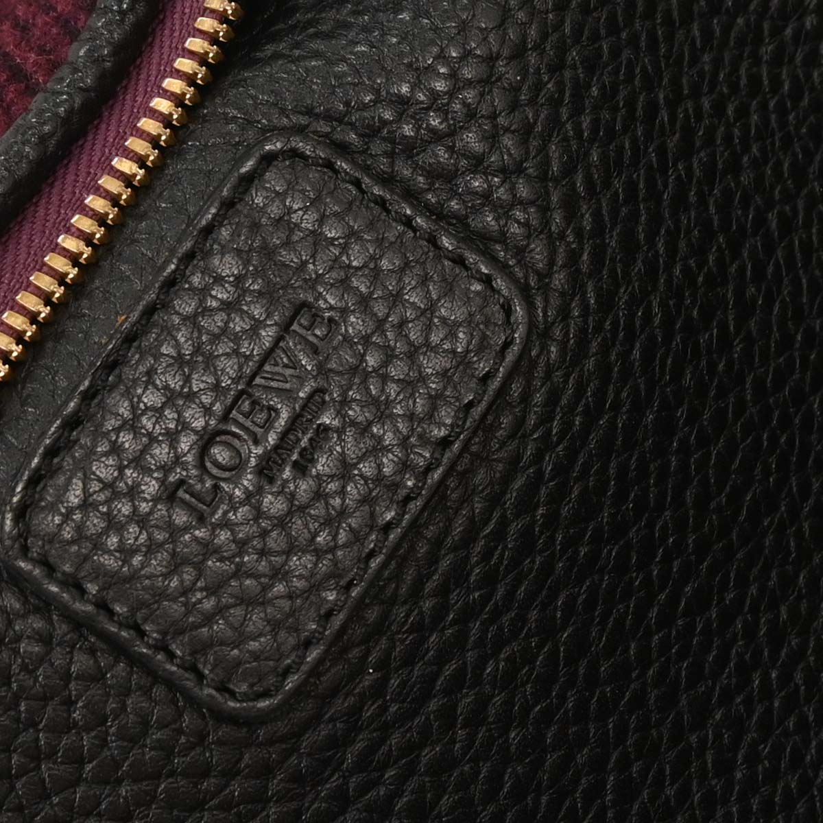 Loewe Purple Black Wool Amazona 36 Handbag