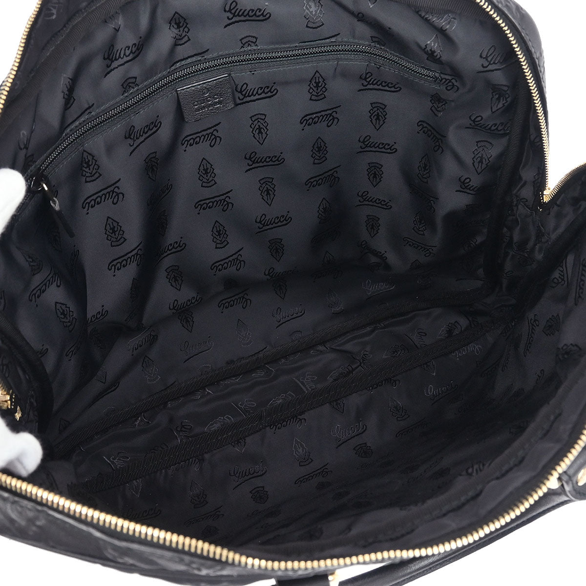 Gucci Black Guccissima GG Imprime Briefcase Handbag