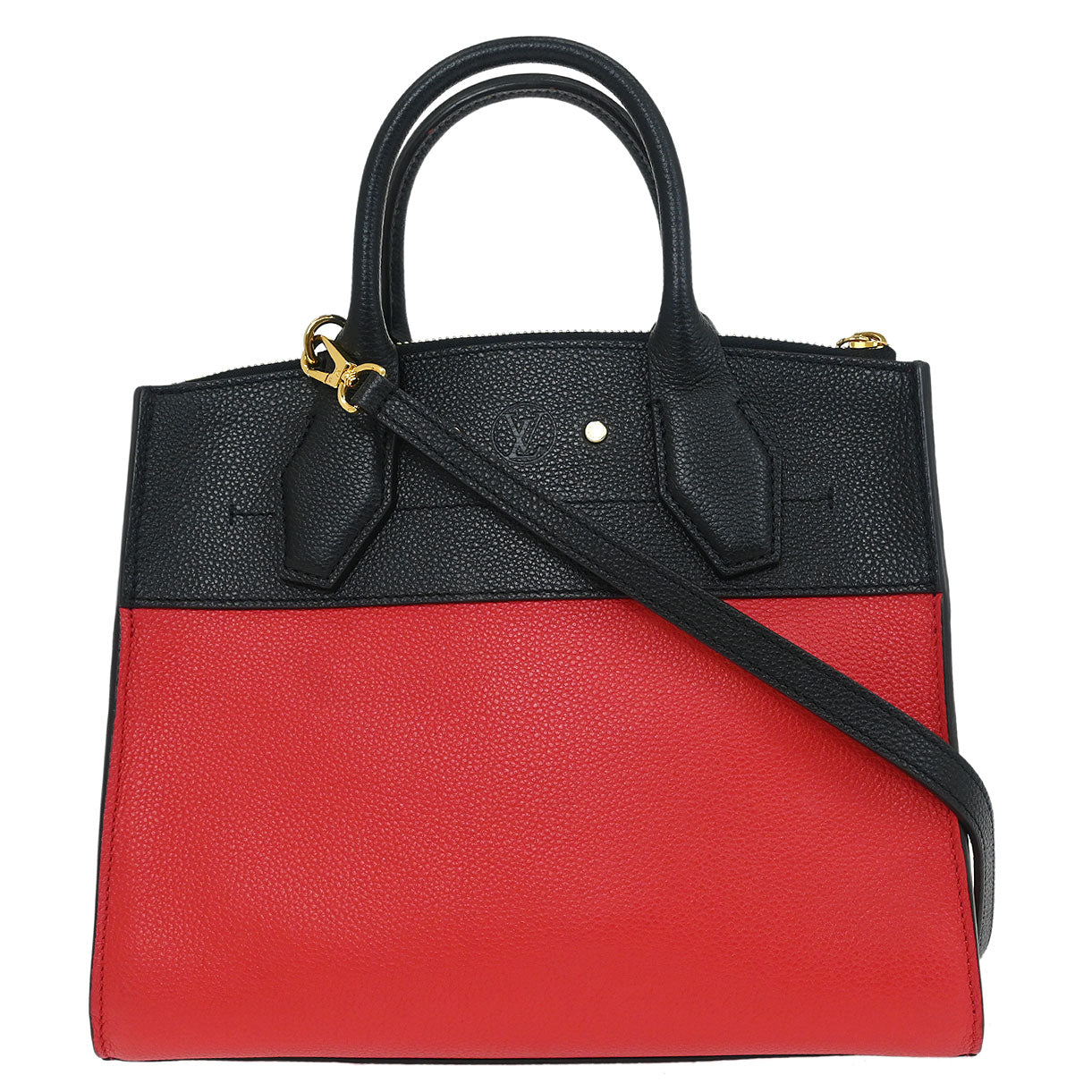 Louis Vuitton Red Black City Steamer PM 2way Handbag M54868