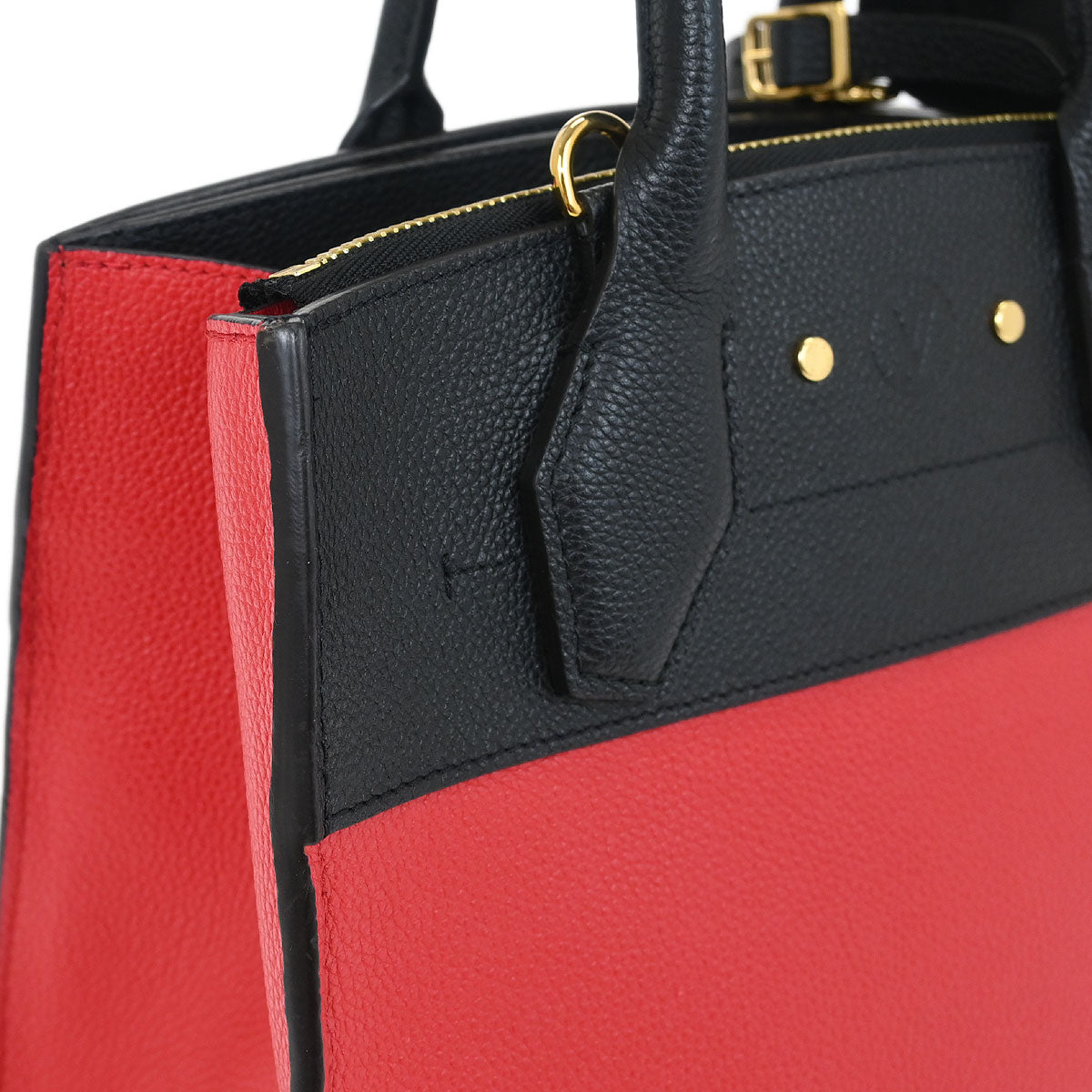 Louis Vuitton Red Black City Steamer PM 2way Handbag M54868