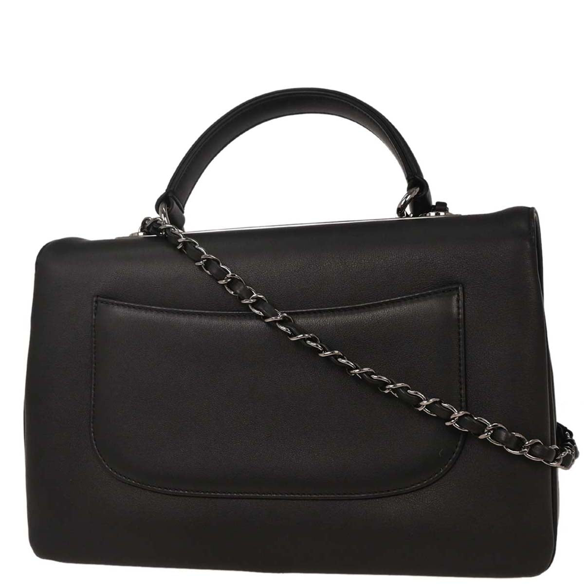 Chanel 2018-2019 Black Calfskin Trendy CC Top Handle 2way Shoulder Handbag