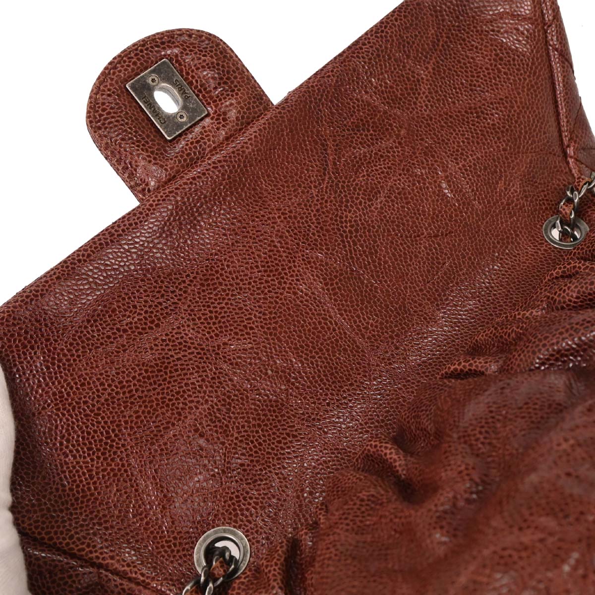 Chanel 2012 Bordeaux Caviar Elastic Flap Shoulder Bag