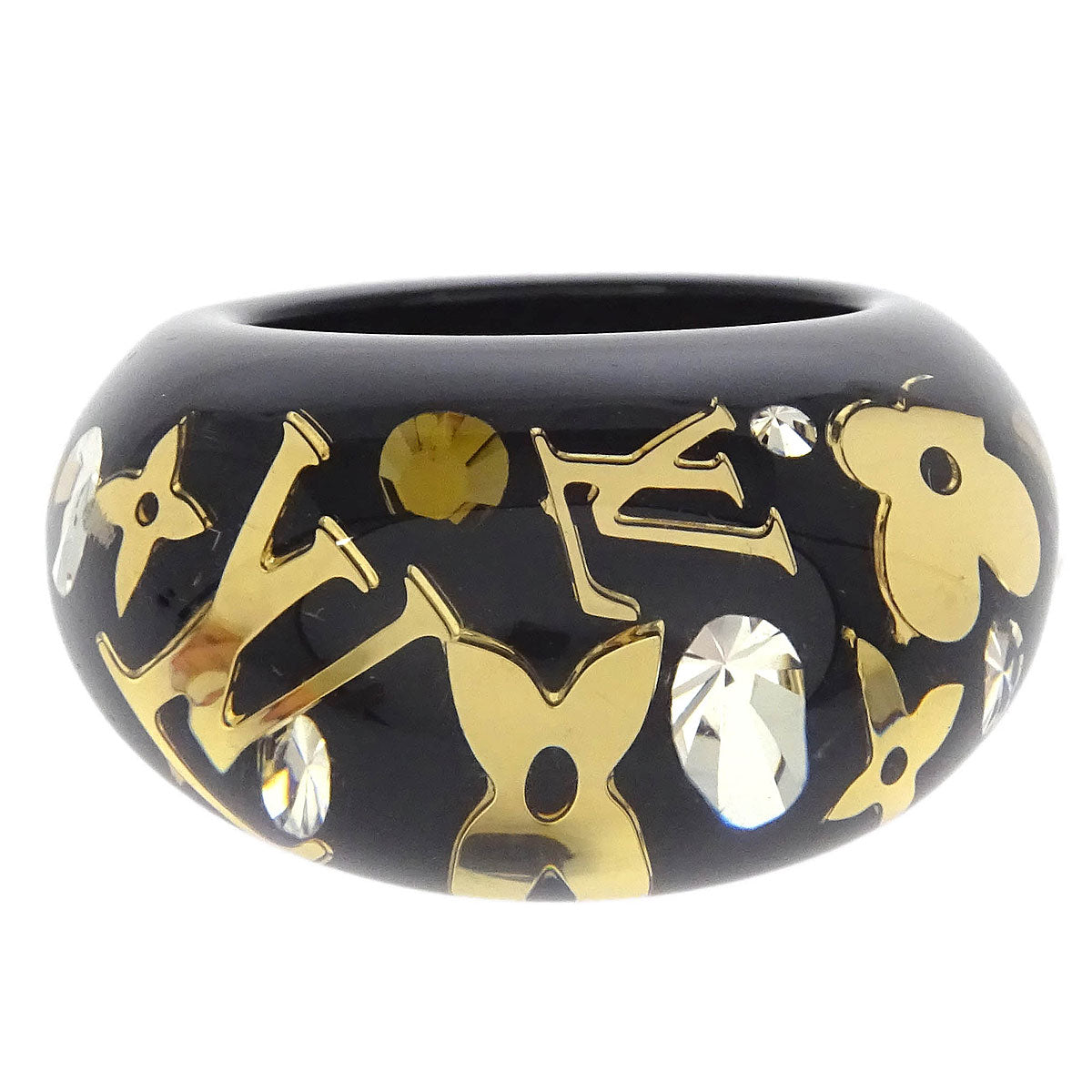 Louis Vuitton Black Berg Inclusion Ring M65308 #L #56