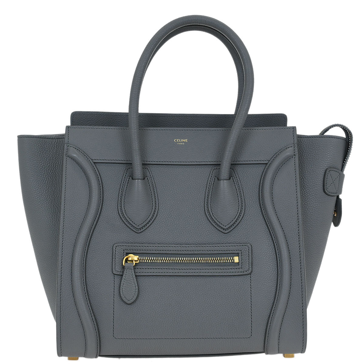 Celine Gray Leather Micro Luggage Tote Bag