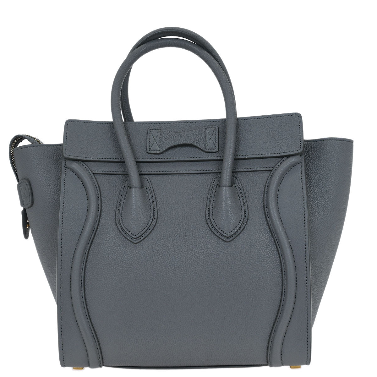 Celine Gray Leather Micro Luggage Tote Bag