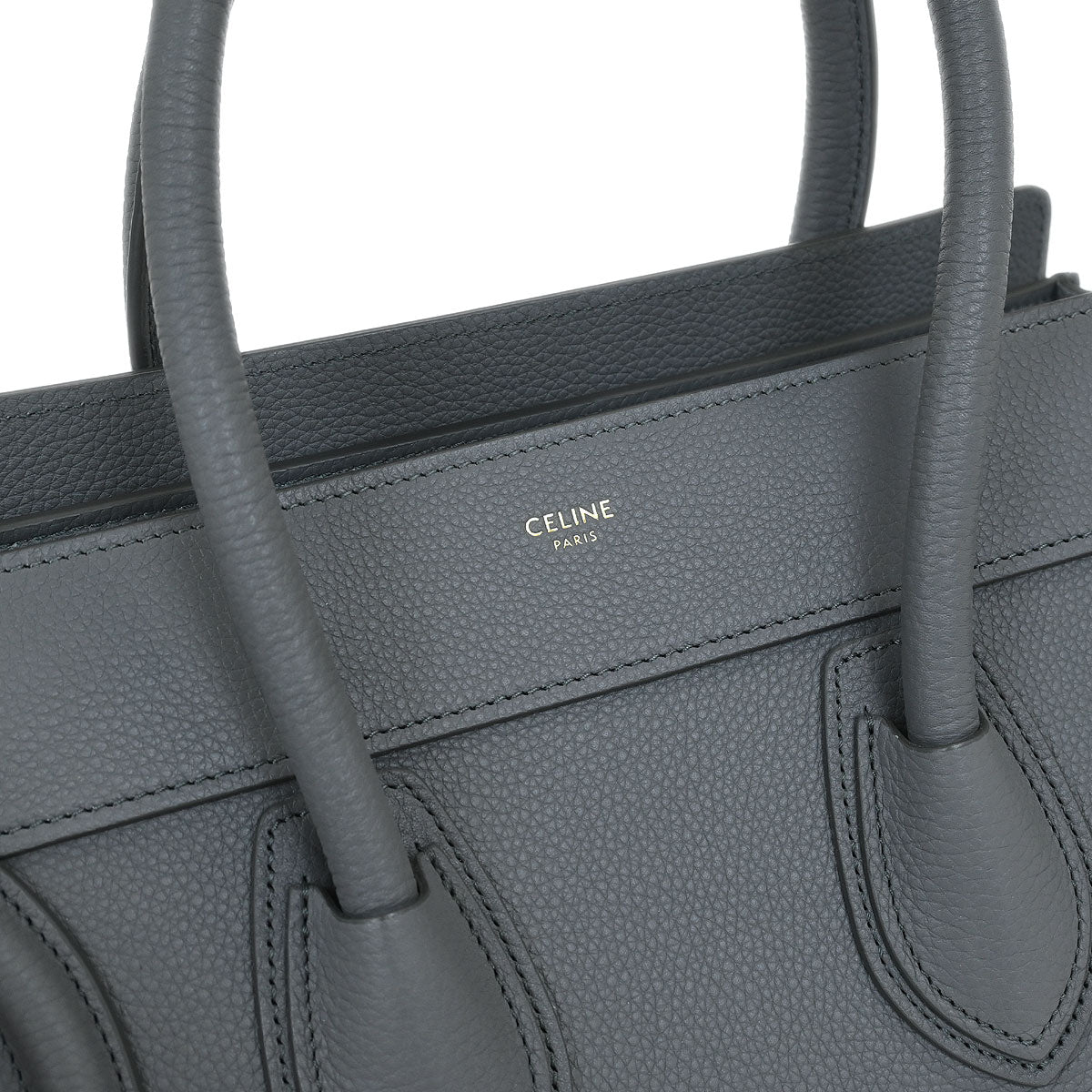 Celine Gray Leather Micro Luggage Tote Bag