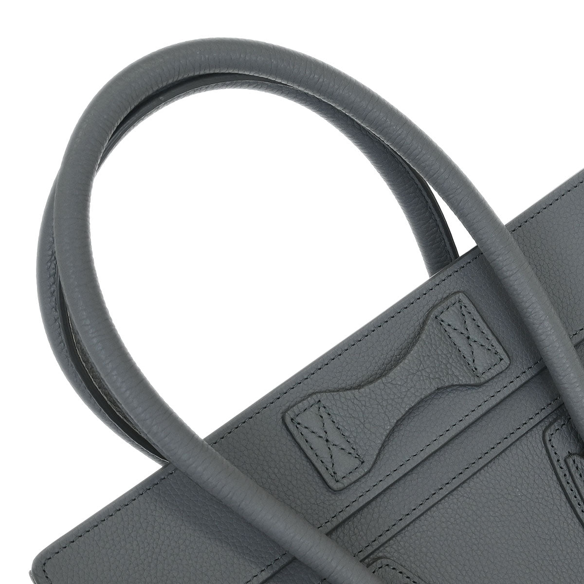 Celine Gray Leather Micro Luggage Tote Bag