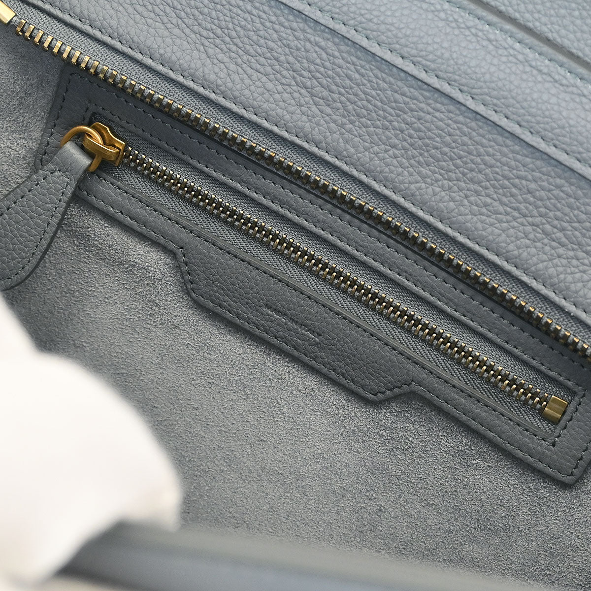 Celine Gray Leather Micro Luggage Tote Bag