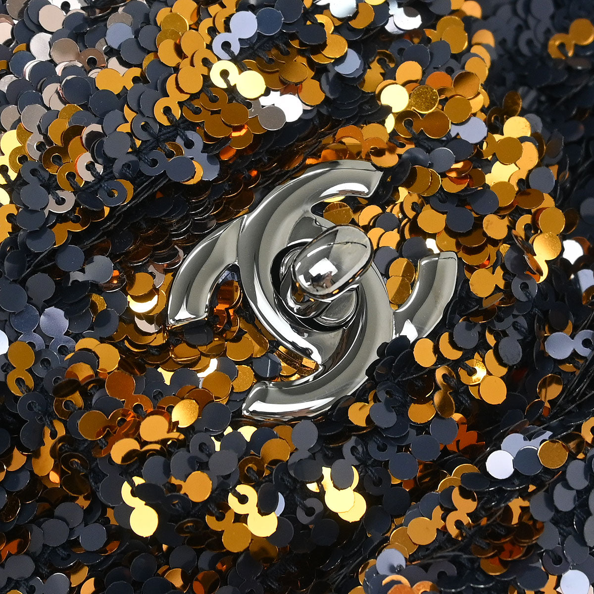Chanel 2018-2019 Navy Sequins Shoulder Bag