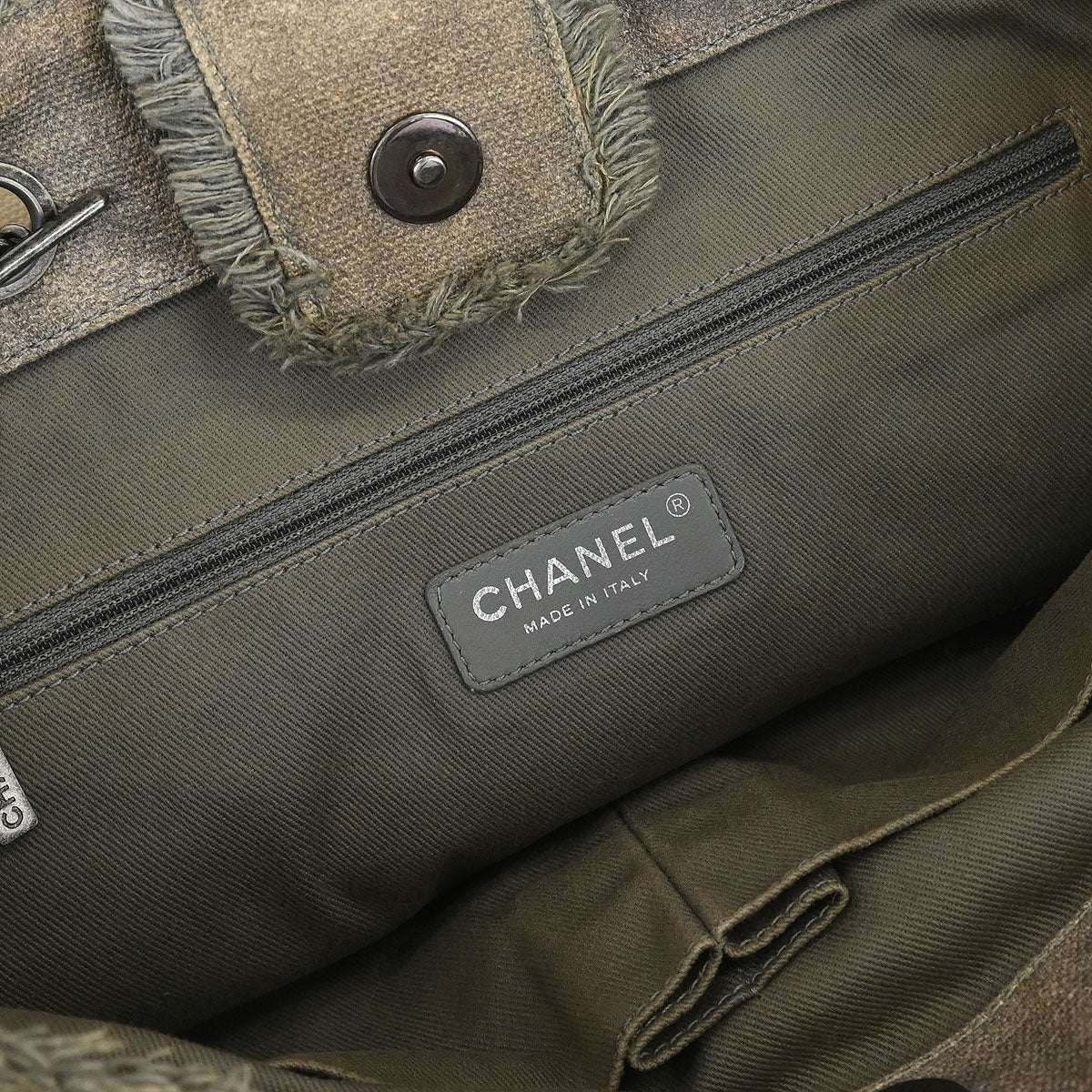 Chanel 2014 Gray Canvas Bricolage Graffiti Tote Handbag