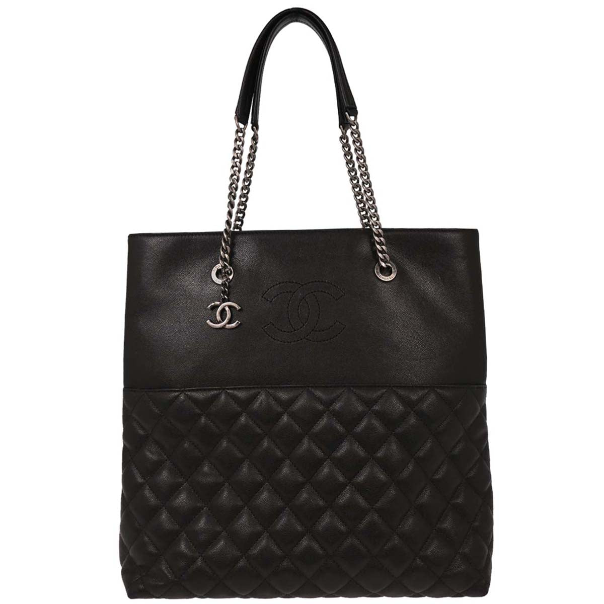 Chanel 2017 Black Caviar Urban Delight Tote Chain Handbag