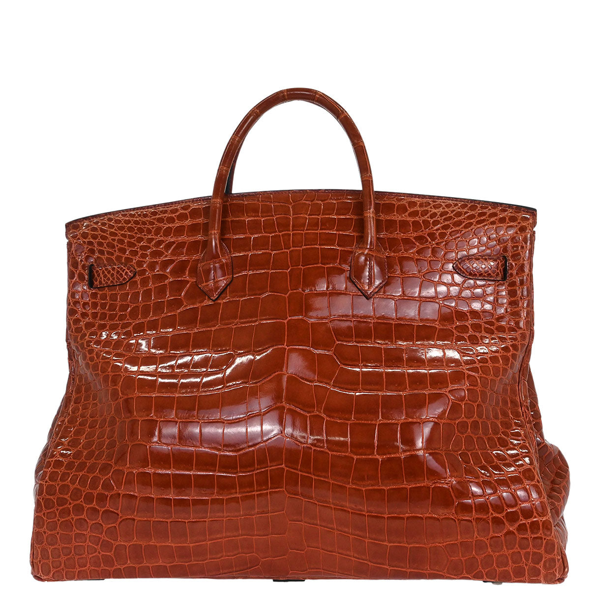 Hermes * Rouge H Porosus Birkin 50 Handbag