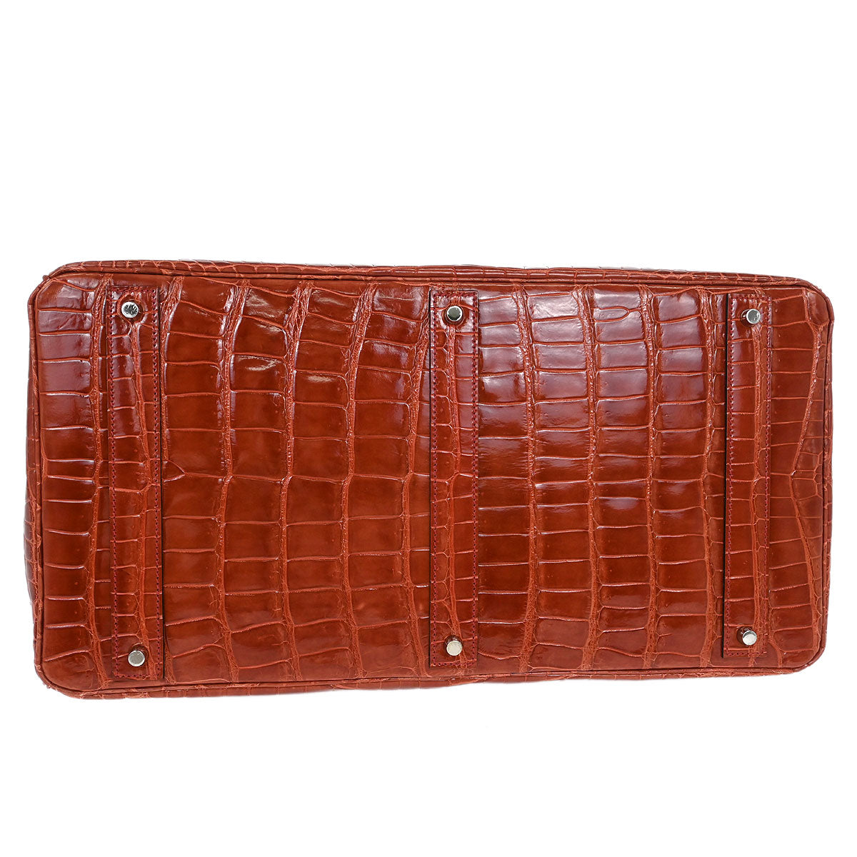 Hermes * Rouge H Porosus Birkin 50 Handbag