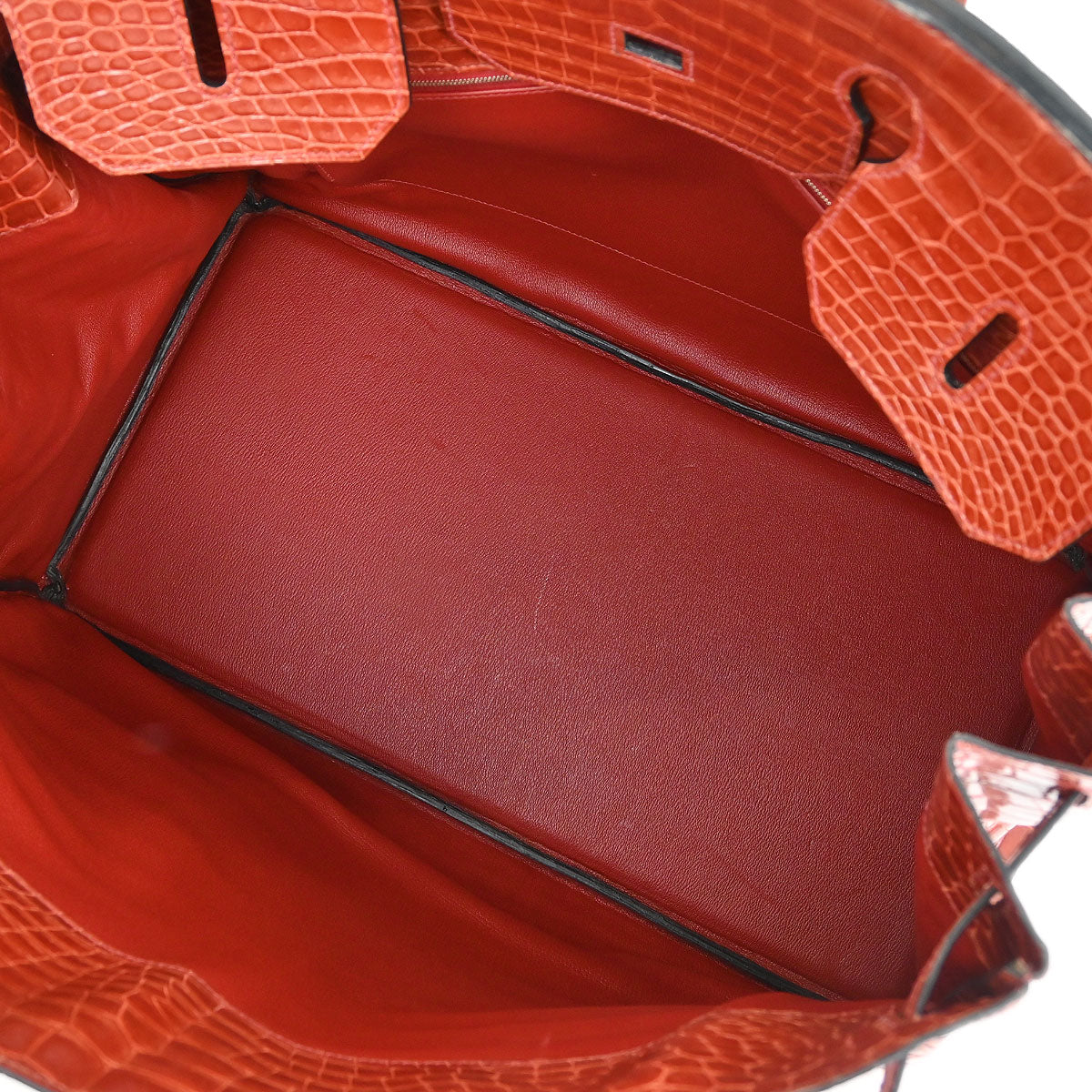 Hermes * Rouge H Porosus Birkin 50 Handbag