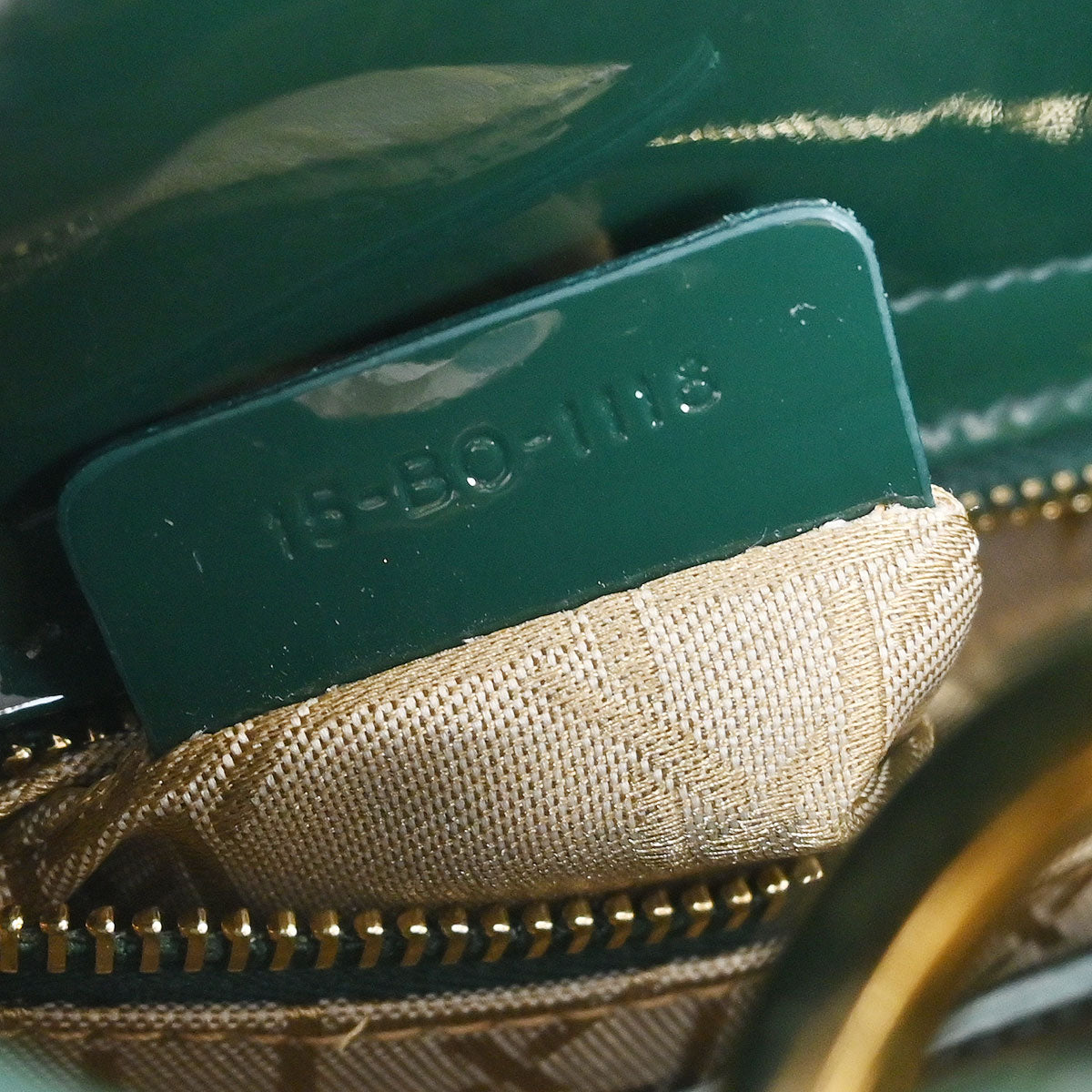 Christian Dior Green Patent Leather Small Lady Dior Cannage Handbag