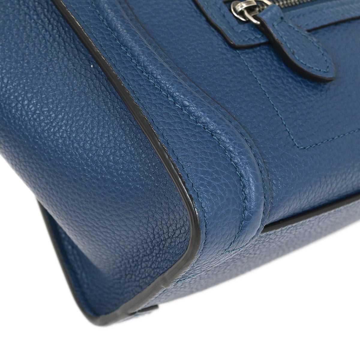 Celine Blue Leather Nano Luggage Tote Bag