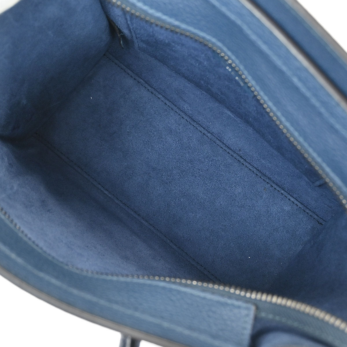 Celine Blue Leather Nano Luggage Tote Bag