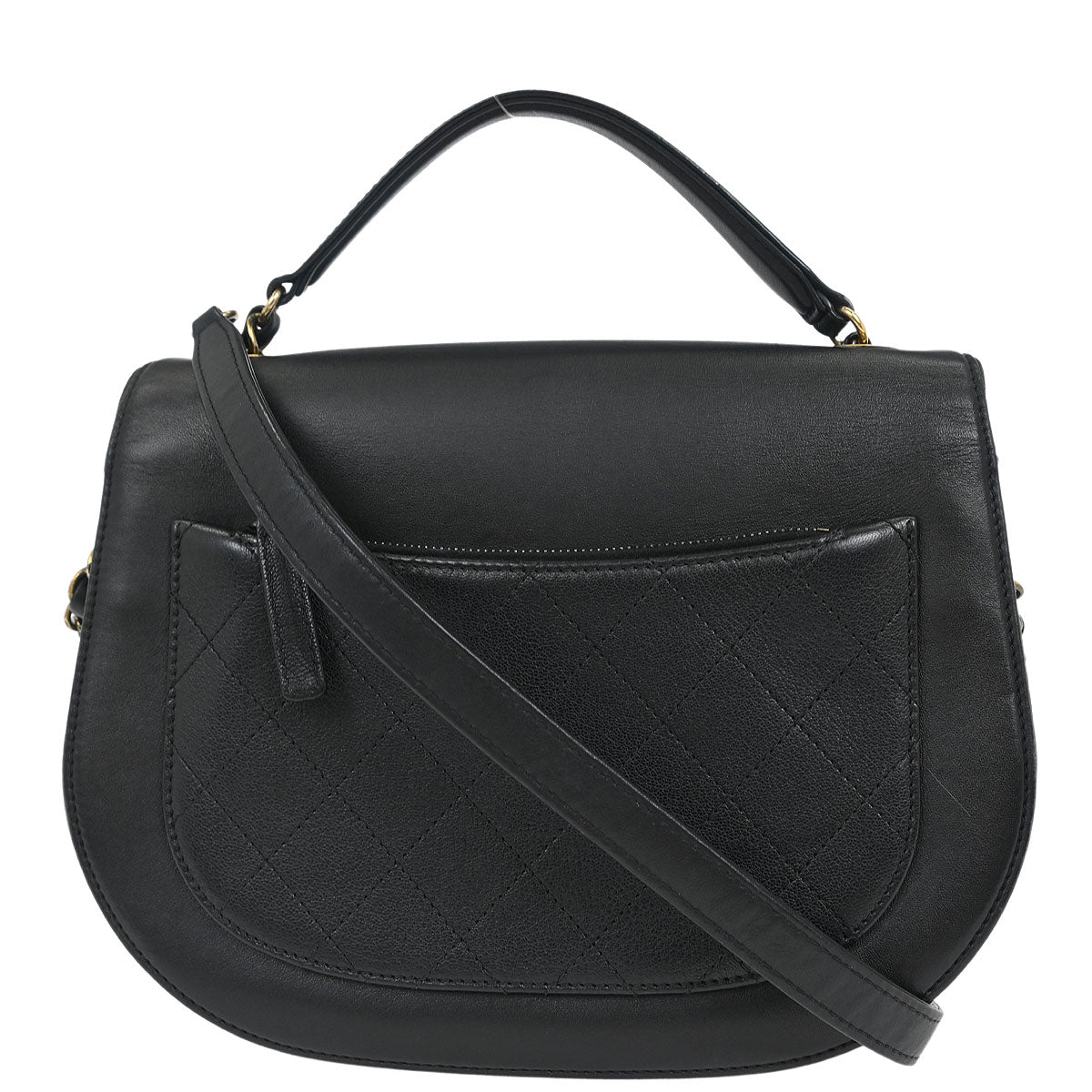 Chanel 2017 Black Calfskin Coco Curve 2way Shoulder Handbag