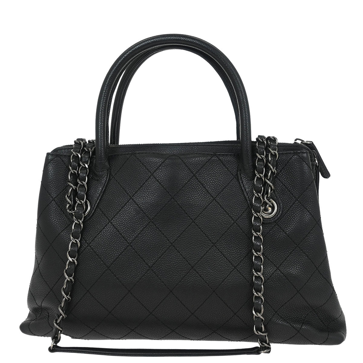 Chanel 2016-2017 Black Caviar Urban Shopping Tote 2way Shoulder Handbag