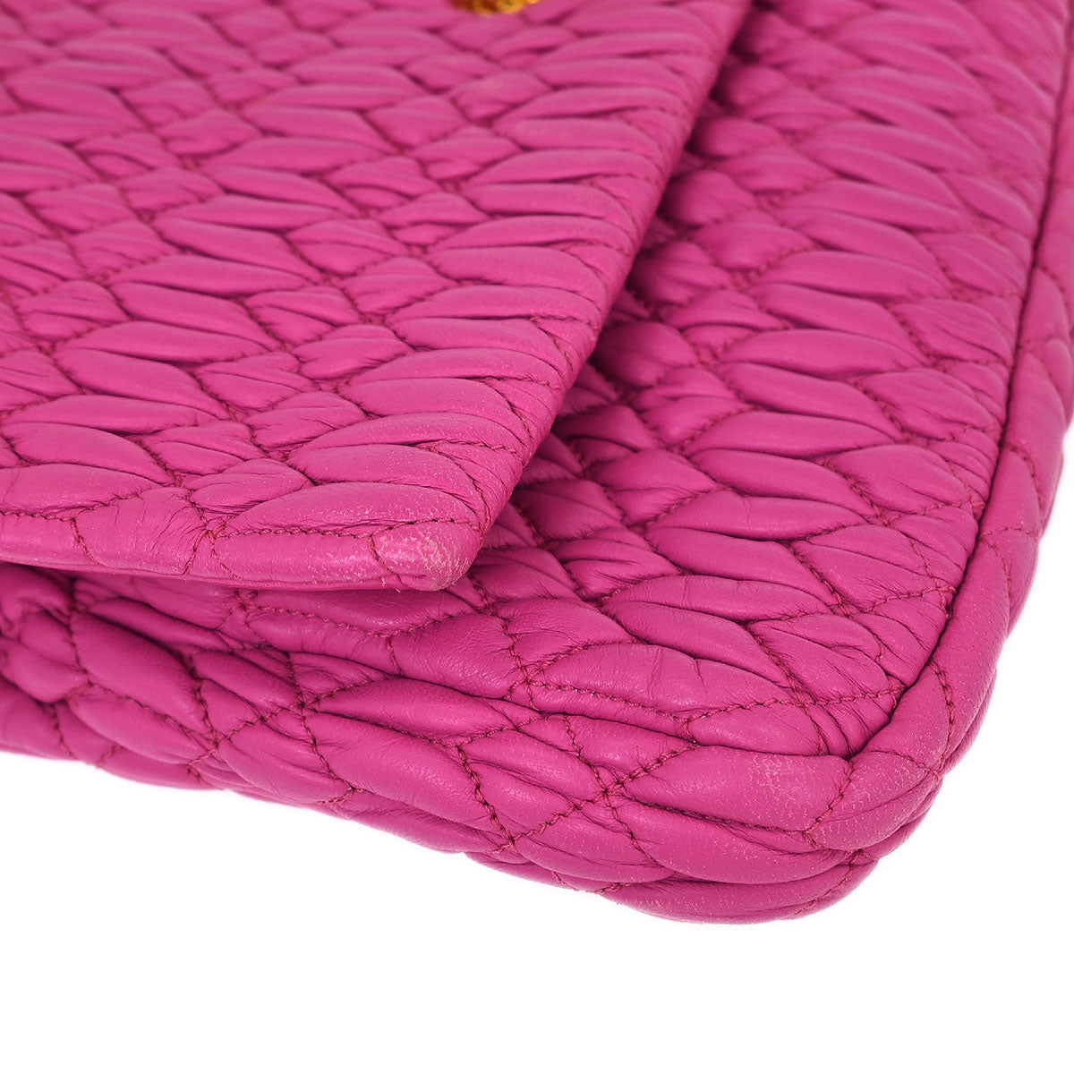 Miu Miu Pink Lambskin Nappa Crystal Handbag