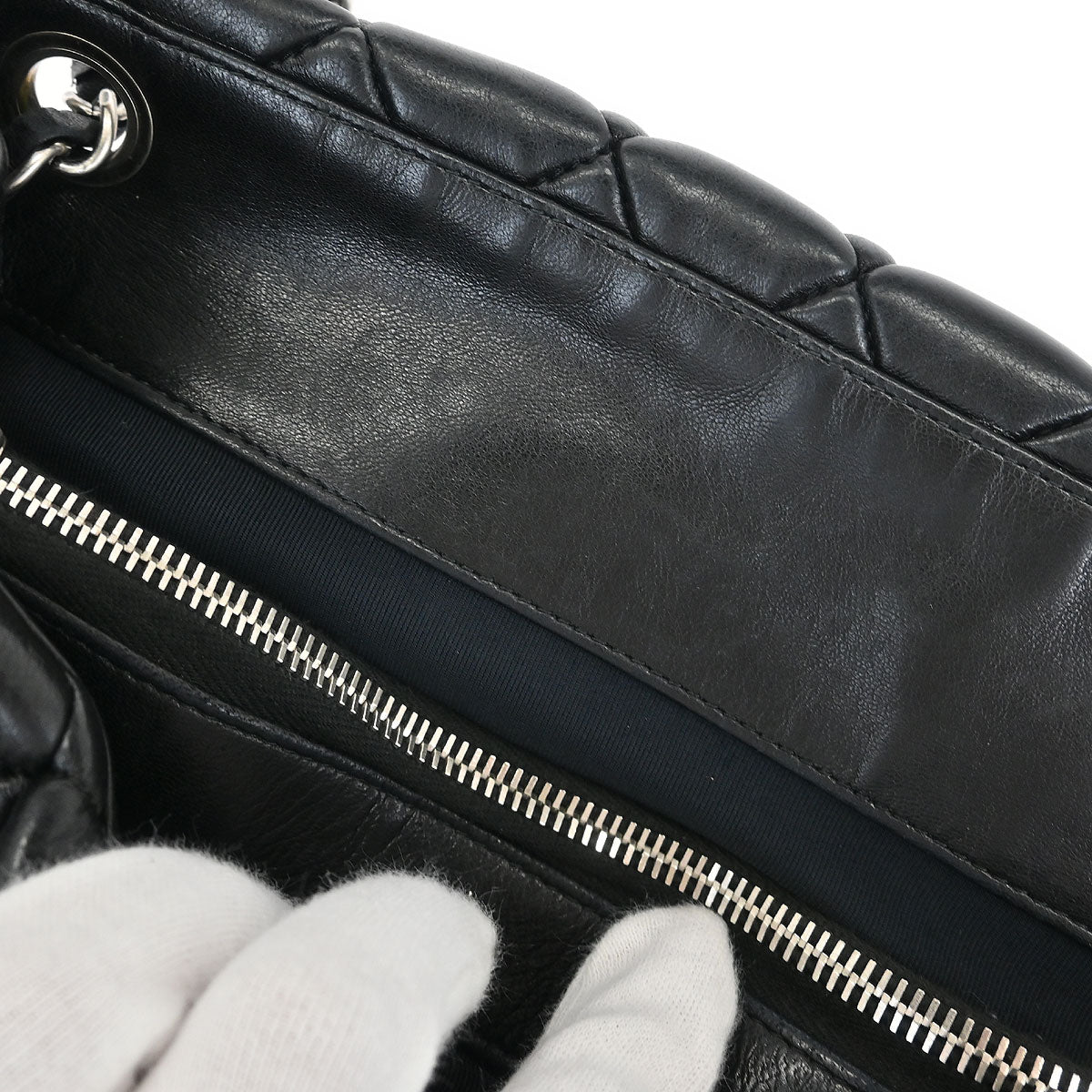 Chanel 2010-2011 Black Calfskin Bubble Quilt Tote Shoulder Bag