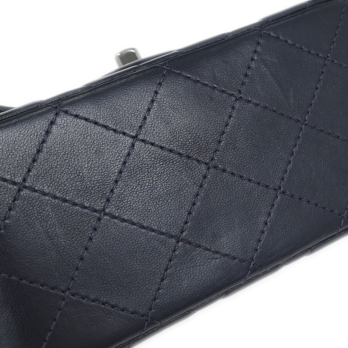 Chanel 2017 Navy Lambskin Mini Classic Square Flap Shoulder Bag 17