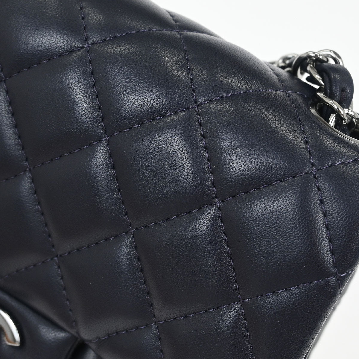 Chanel 2017 Navy Lambskin Mini Classic Square Flap Shoulder Bag 17