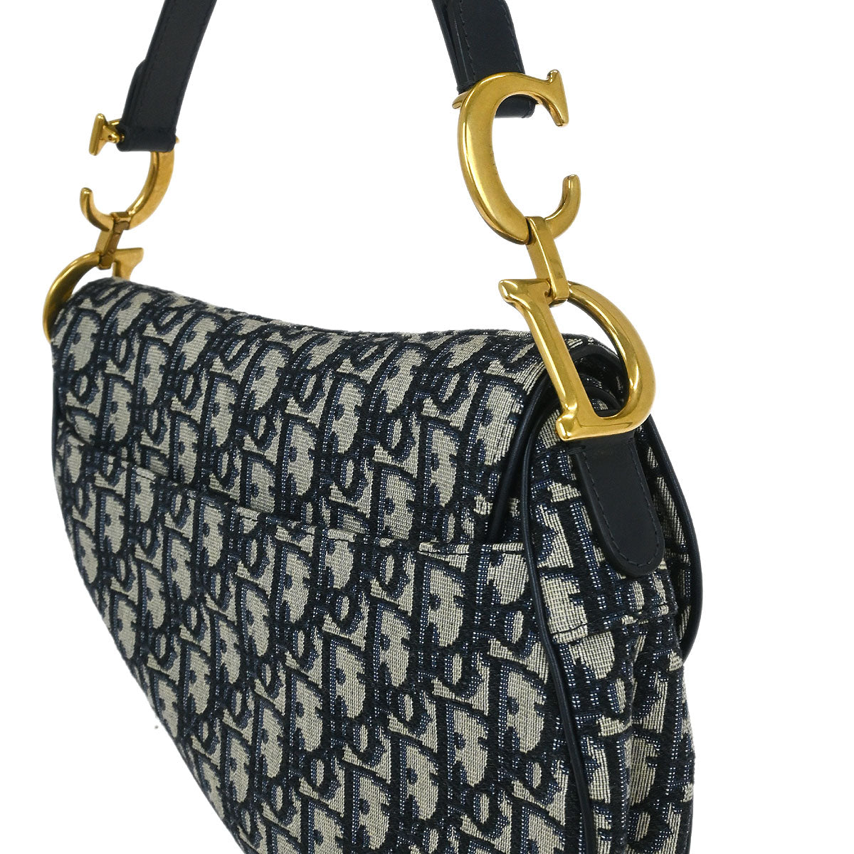 Christian Dior Navy Oblique Trotter Saddle Handbag