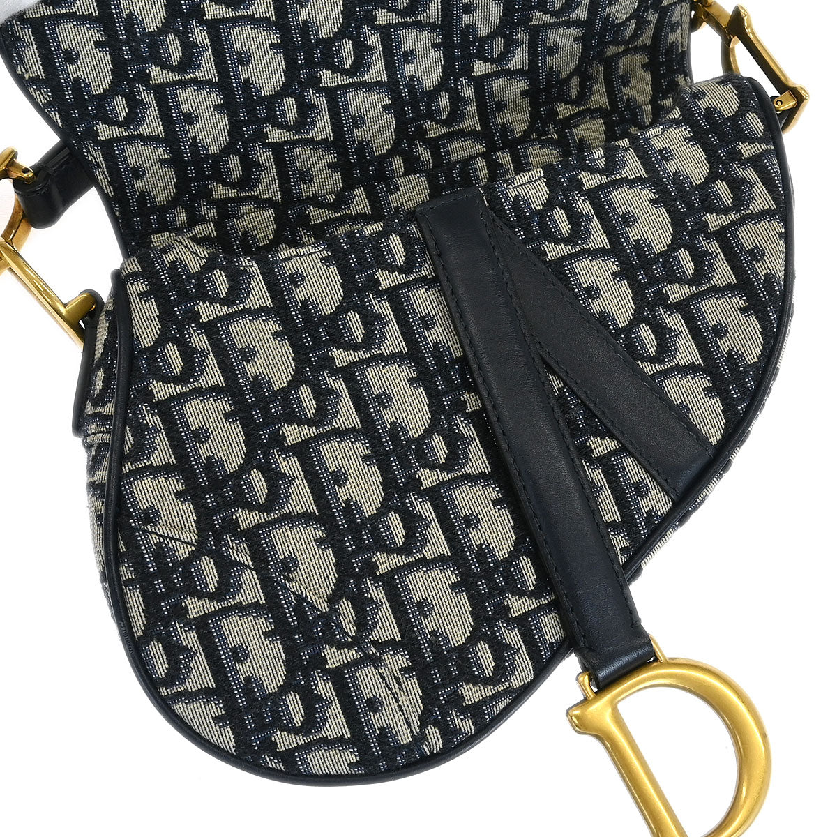 Christian Dior Navy Oblique Trotter Saddle Handbag