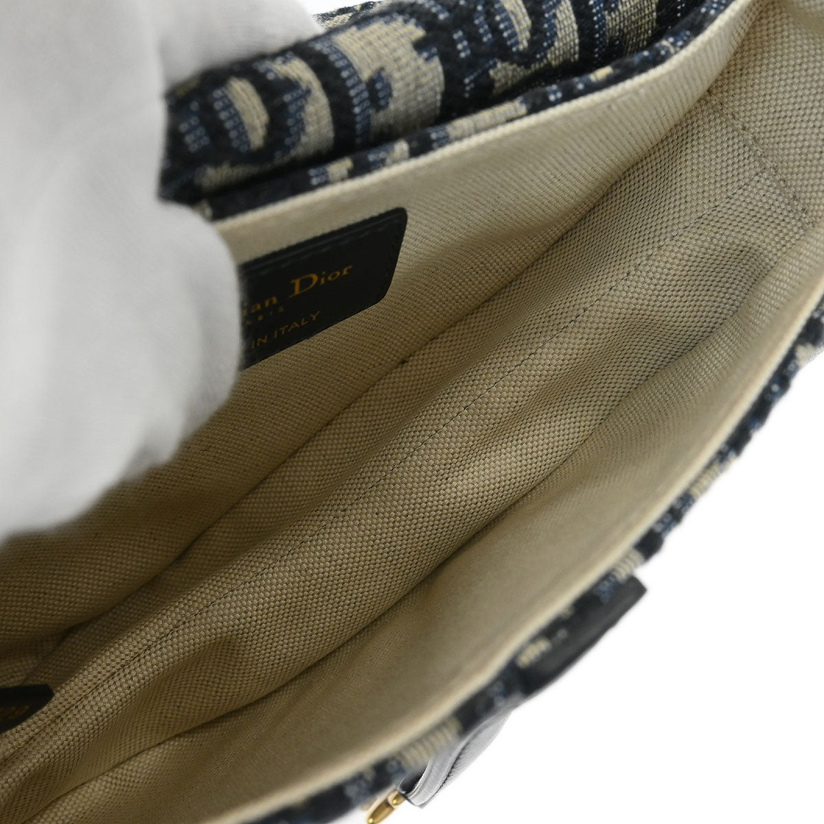 Christian Dior Navy Oblique Trotter Saddle Handbag