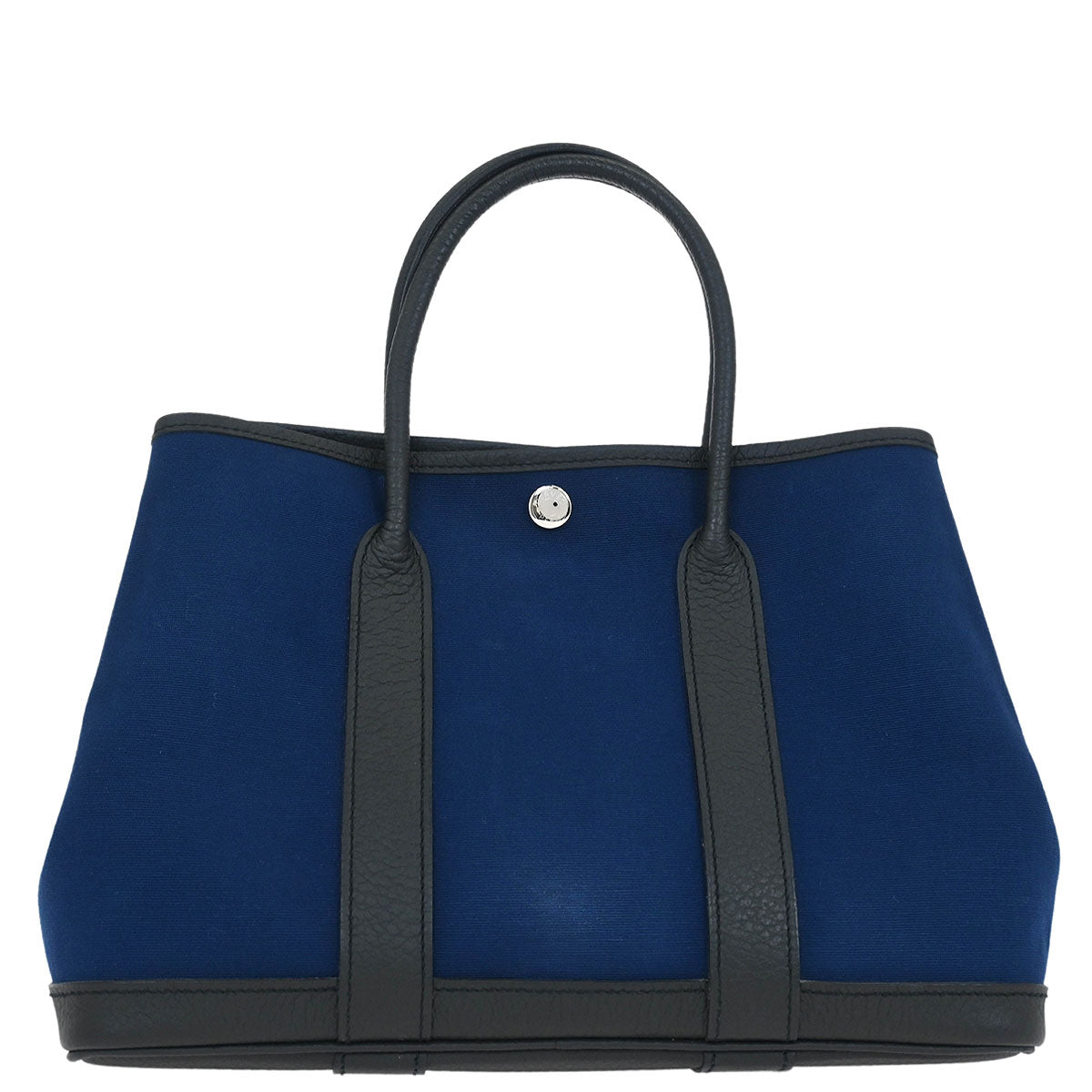 HERMES ガーデンパーティ TPM トワルオフィシェ ネイビー Hermes Navy Toile Officier Negonda Garden Party 30 TPM Tote Bag