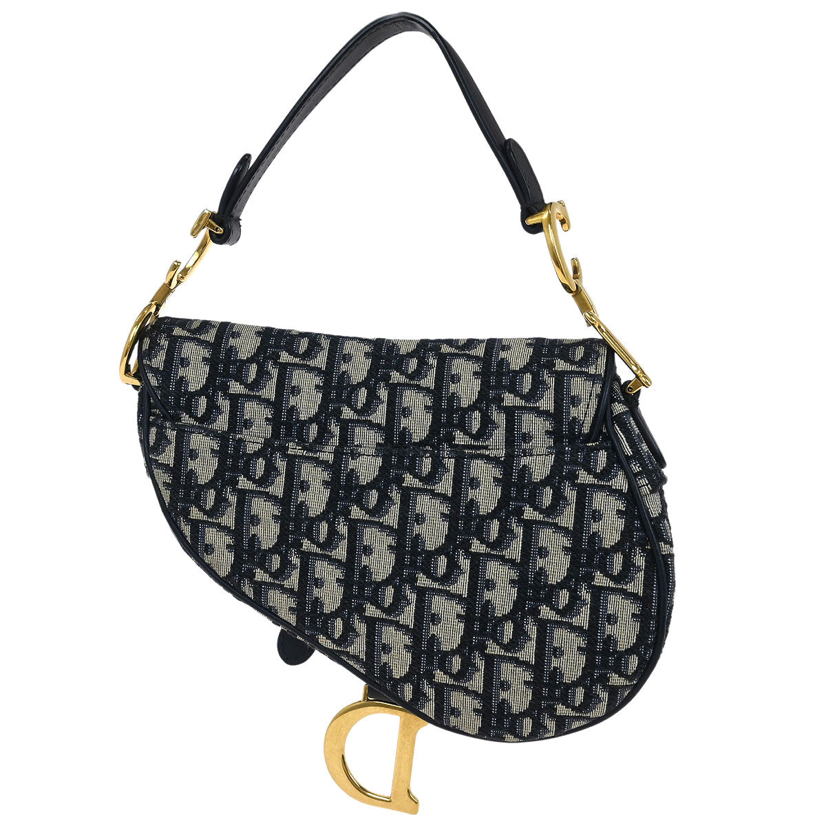 Christian Dior Navy Oblique Trotter Saddle Handbag